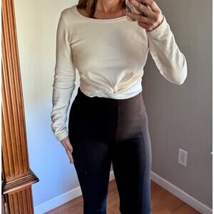 RACHEL COMEY Medium Argent Knotted Cropped long sleeve Cream/Oatmeal Sweatshirt